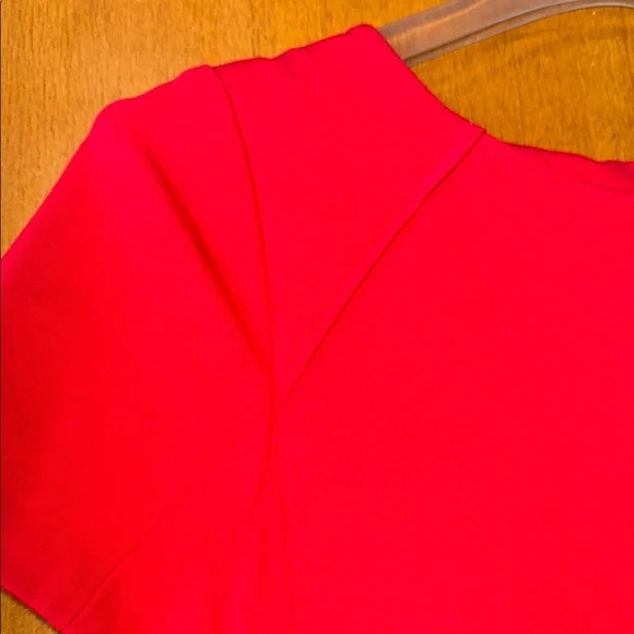 J CREW Red Short Sleeve Flounce Ponte Dress - Picture 2 of 5